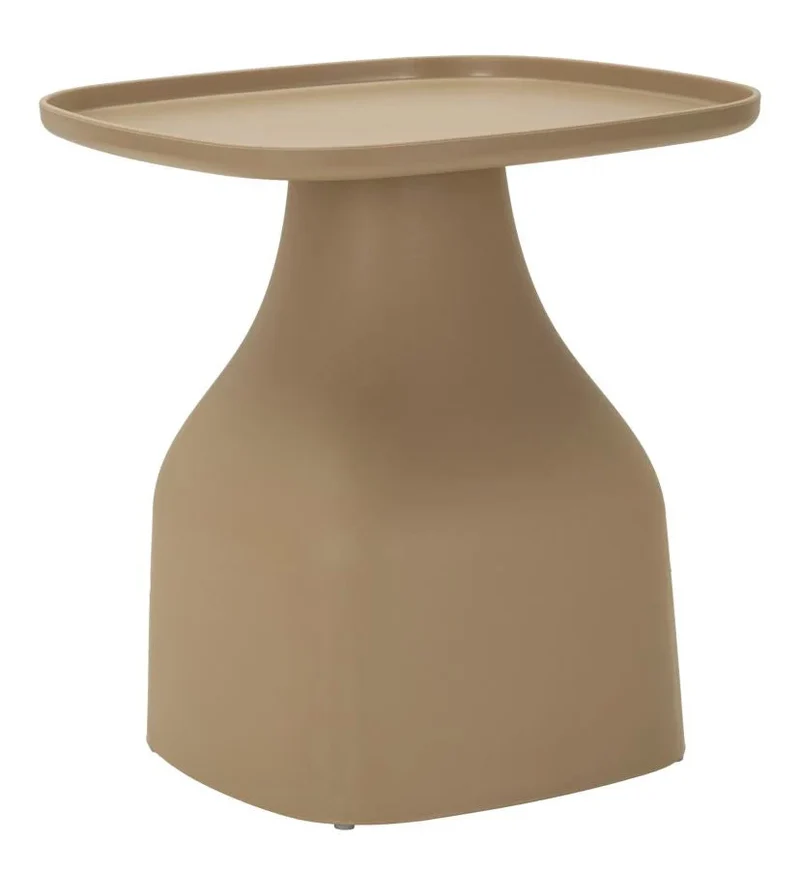 Table basse ronde grise avec piètement géométrique – Gea Design contemporain