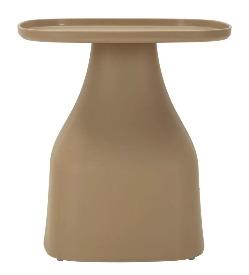 Table basse ronde grise avec piètement géométrique – Gea Design contemporain