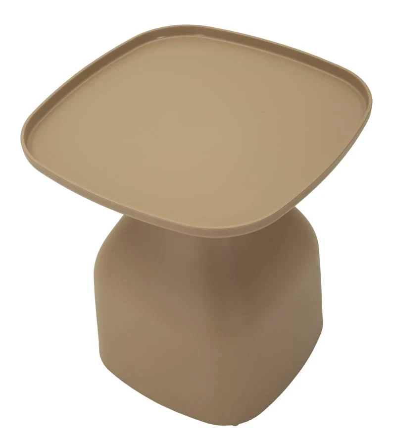 Table basse ronde grise avec piètement géométrique – Gea Design contemporain