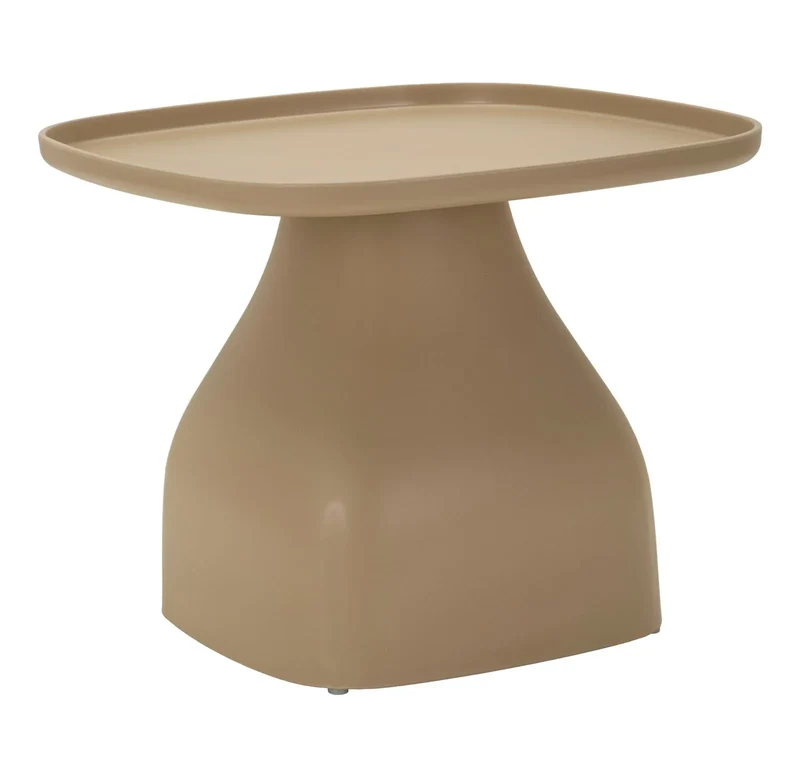 Table basse ronde grise avec piètement sculptural – Gea Modern Accent