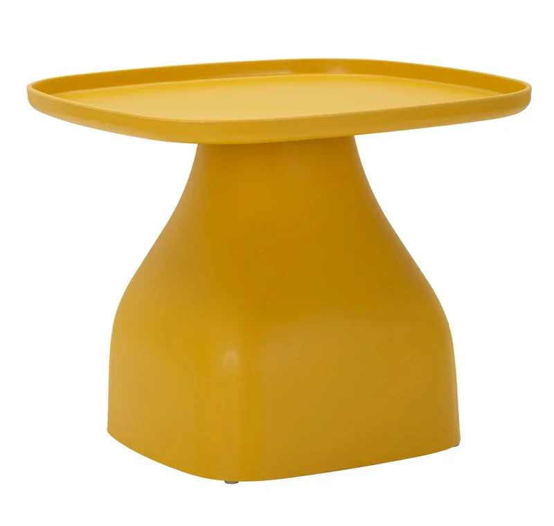 Table basse ronde jaune avec piètement sculptural – Gea Accent Table