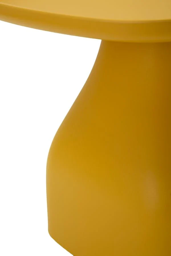 Table basse ronde jaune avec piètement sculptural – Gea Accent Table