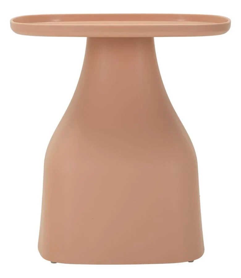 Table basse ronde rose avec piètement géométrique – Style contemporain Gea