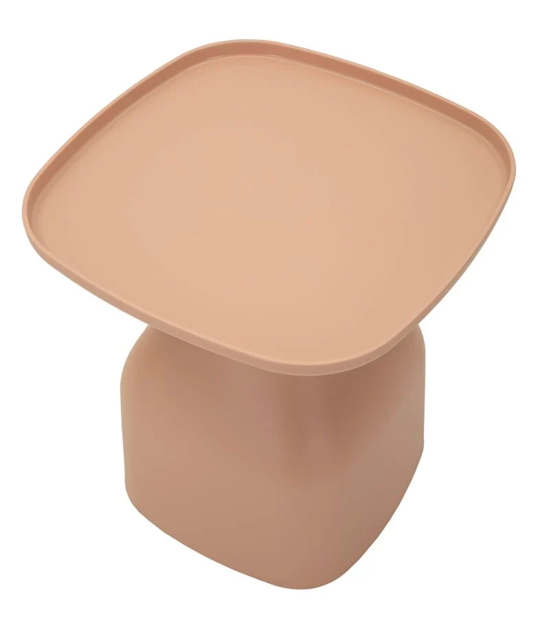 Table basse ronde rose avec piètement géométrique – Style contemporain Gea