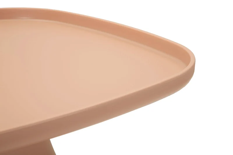 Table basse ronde rose avec piètement géométrique – Style contemporain Gea