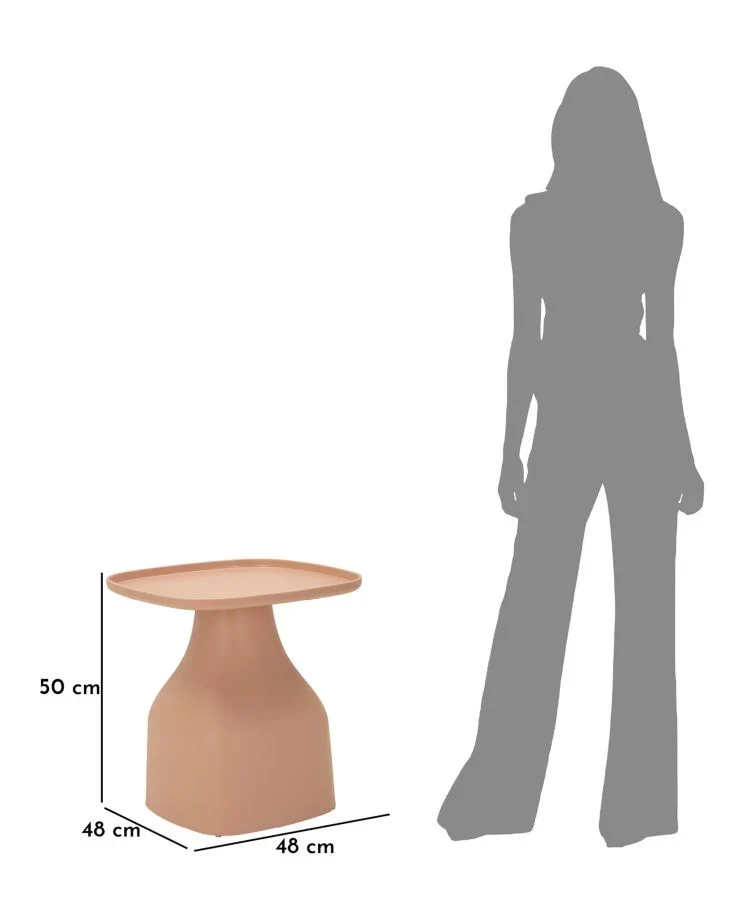 Table basse ronde rose avec piètement géométrique – Style contemporain Gea
