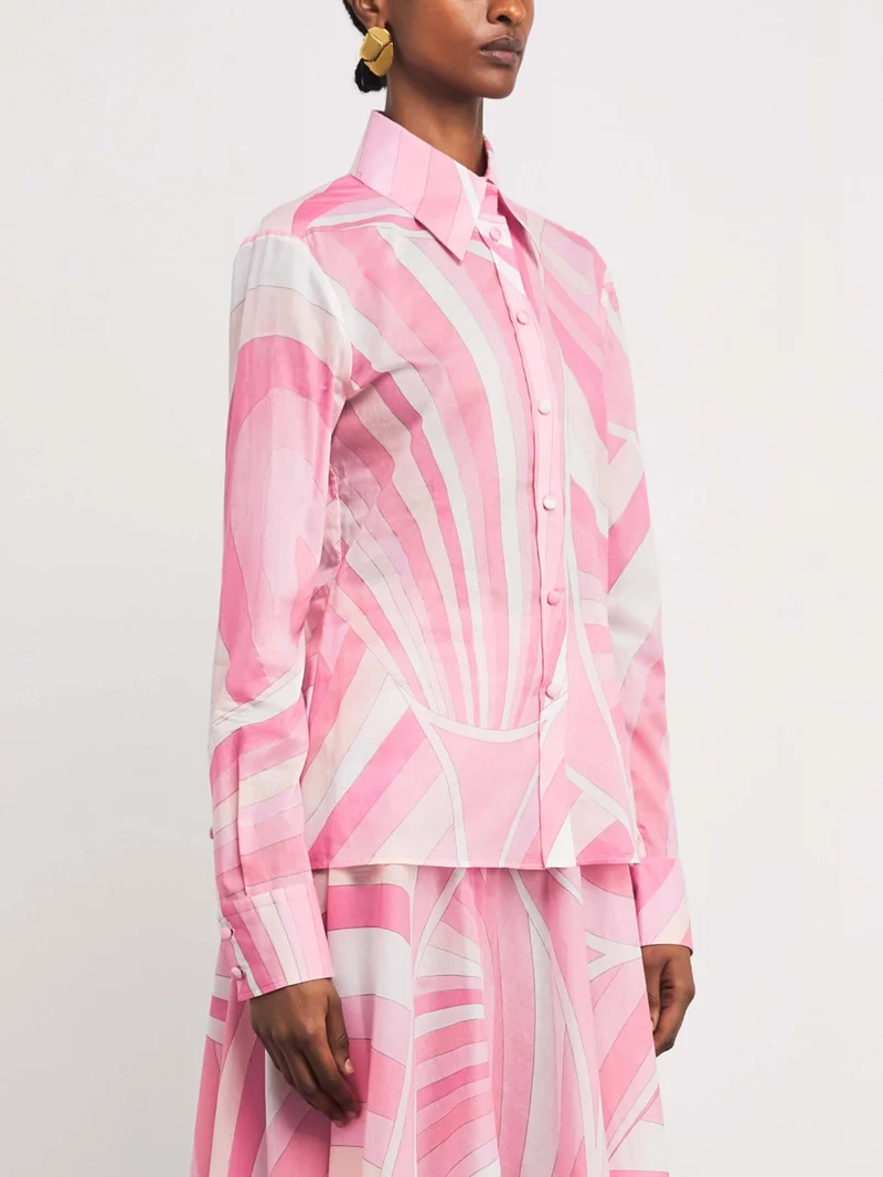 Exquisite Geometric Print Long-sleeved Shirt