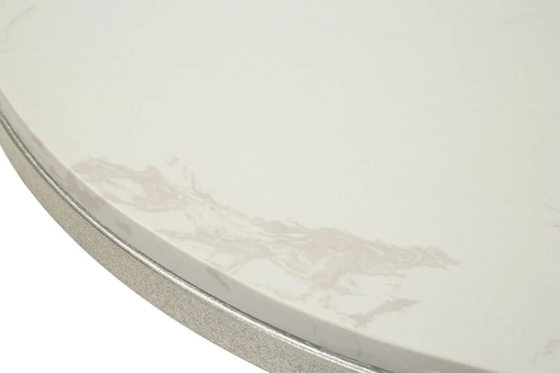 Table d'appoint ronde avec base en métal et plateau en marbre – Istanbul Modern Accent