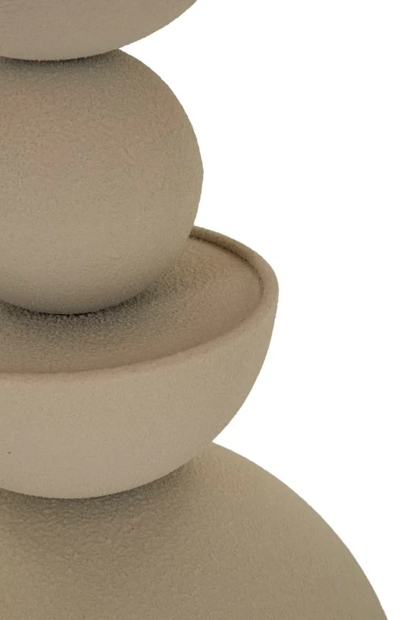 Table d'appoint ronde beige avec surface miroir – Dune Modern Accent