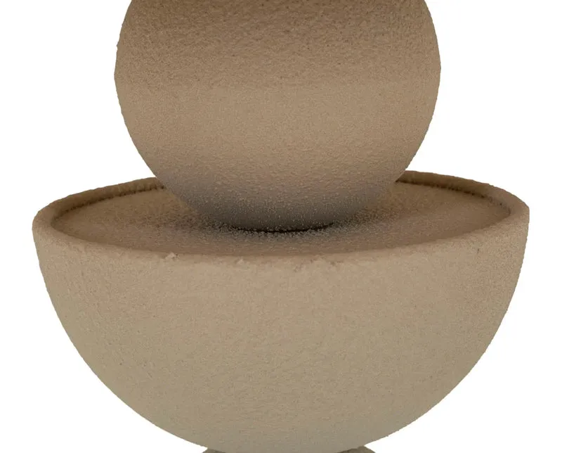 Table d'appoint ronde beige avec surface miroir – Dune Modern Accent