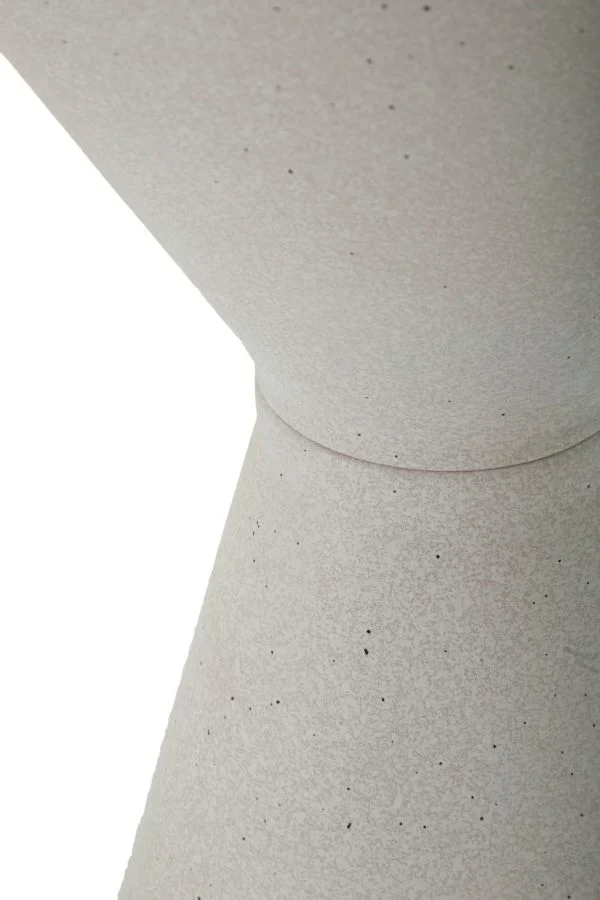 Table d'appoint ronde blanche à double base – Design moderne avec plateau en marbre