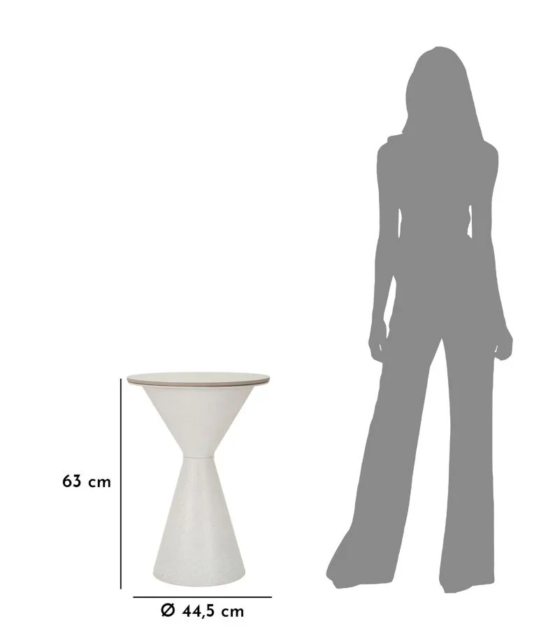 Table d'appoint ronde blanche à double base – Design moderne avec plateau en marbre