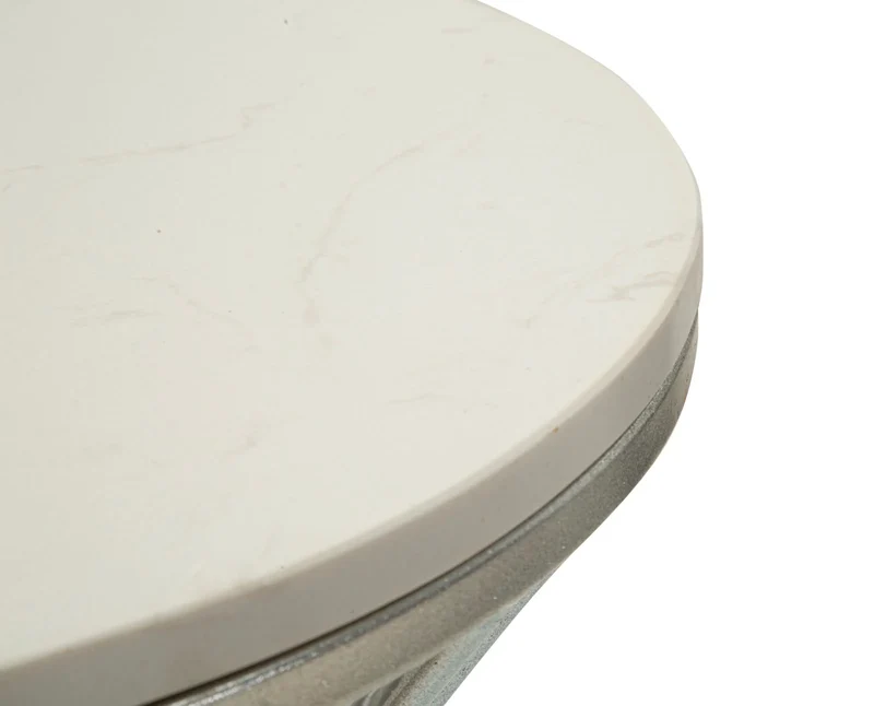 Table d'appoint ronde en marbre artificiel avec base en métal – Funnel Modern Style