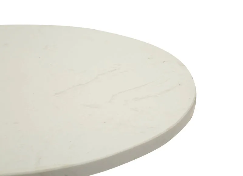 Table d'appoint ronde en marbre artificiel avec base unique – Style contemporain
