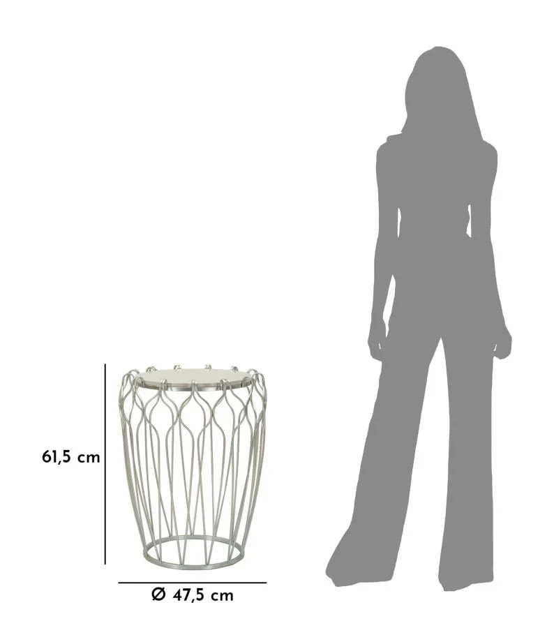 Table d'appoint ronde en marbre artificiel avec structure en métal tressé – Hook Accent Design