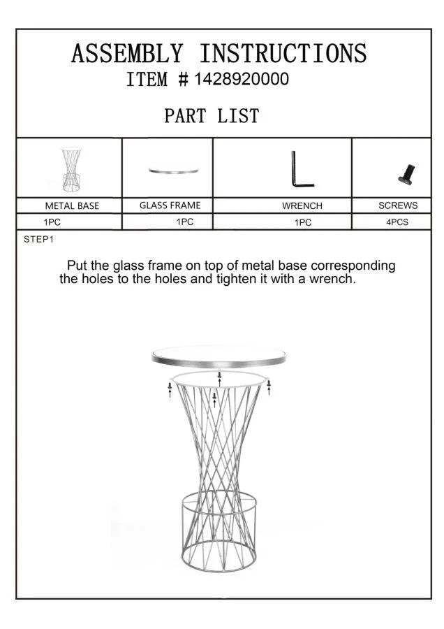Table de bar haute en métal doré avec structure ajourée – Tower New Design
