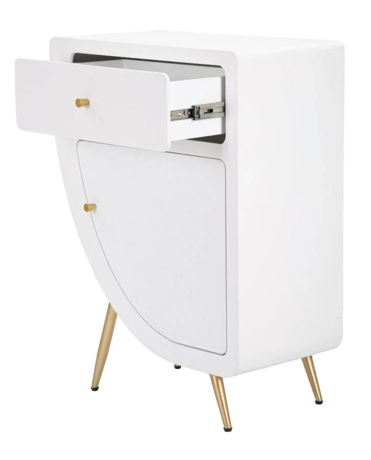 Table de chevet haute blanche avec tiroir – Table de chevet Venus