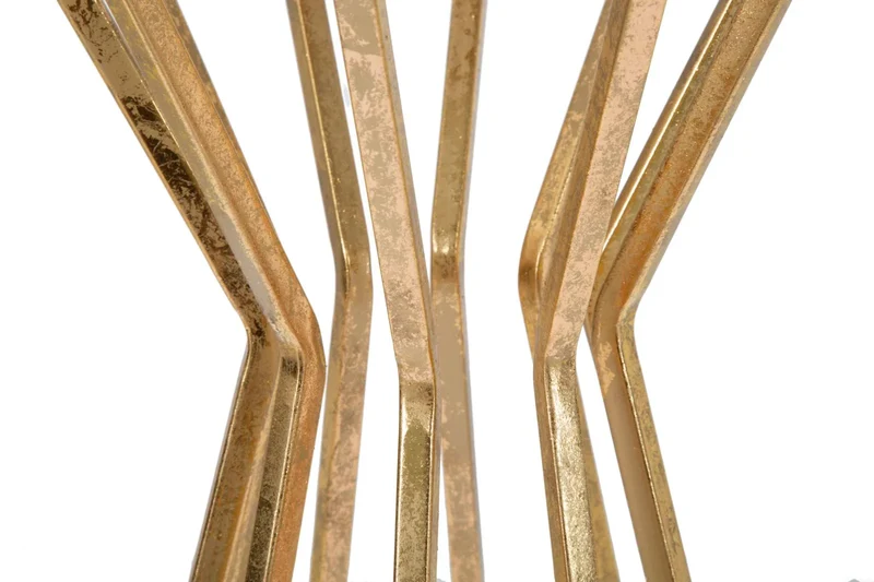 Table d’appoint géométrique en métal et verre