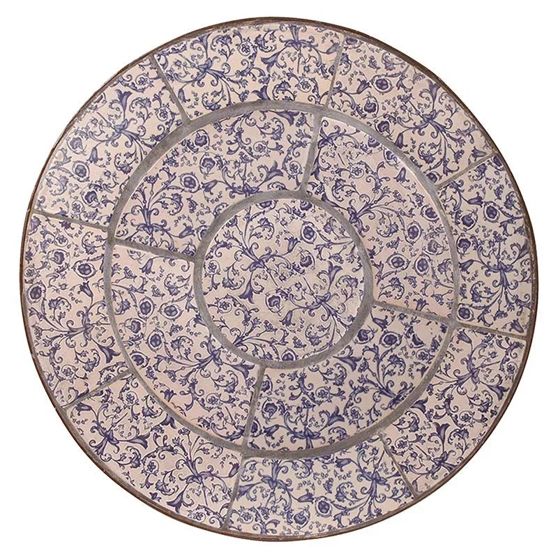 Table d’Extérieur avec Incrustation en Céramique Méditerranéenne, Structure Robuste