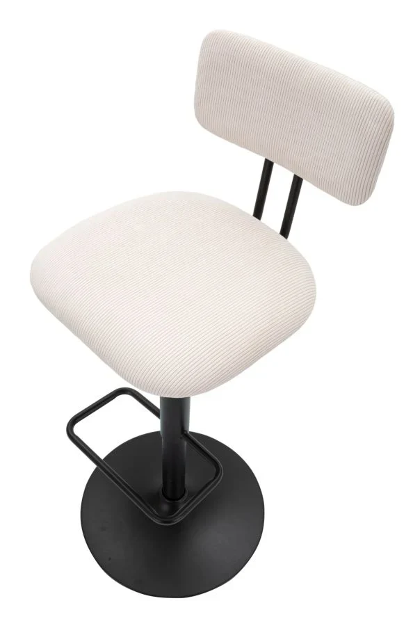 Tabouret de bar blanc réglable avec élévateur – Collection Light