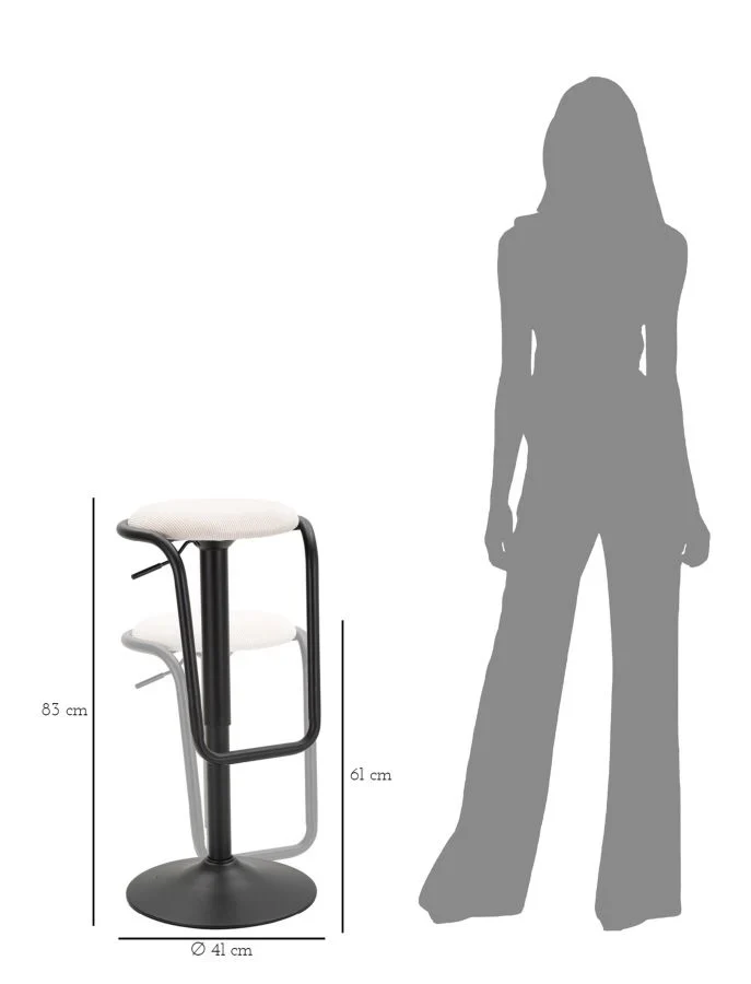 Tabouret de bar blanc réglable avec levage – Destiny Modern Design