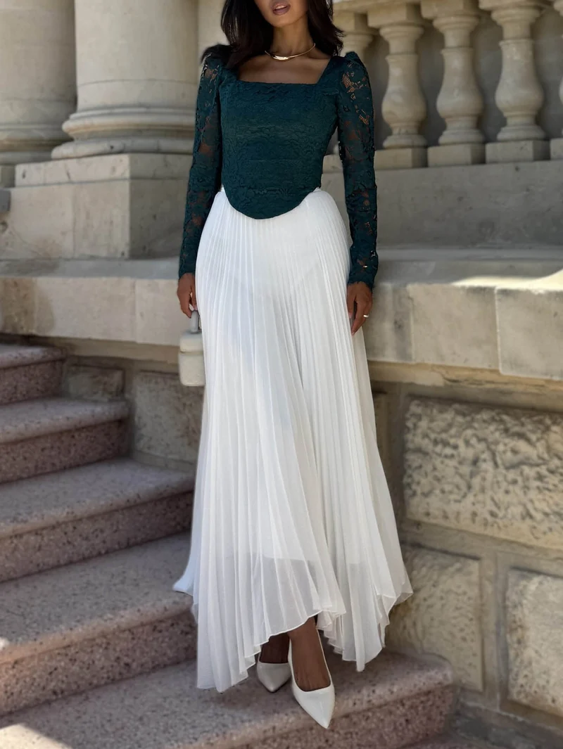 Elegant Pleated Irregular Skirt