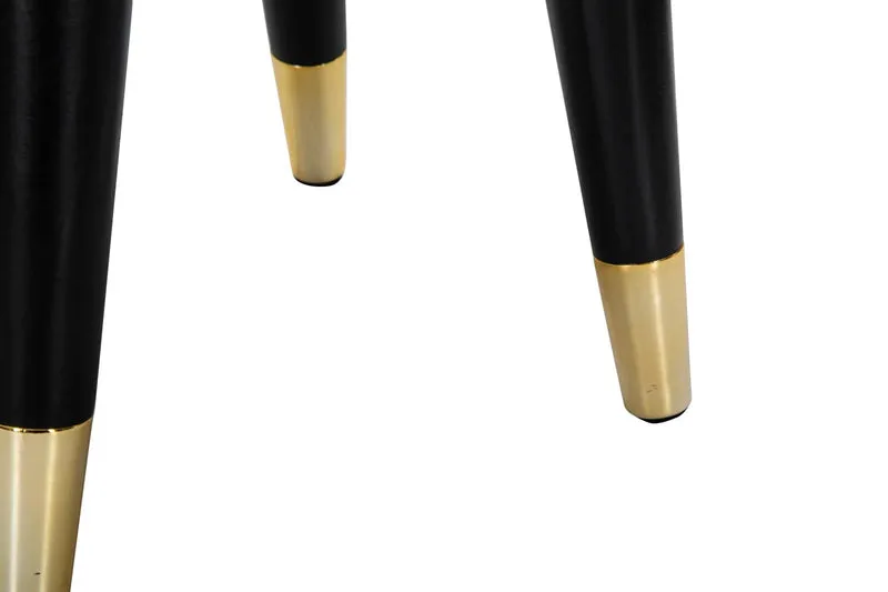 Tabouret rond en velours crème avec base dorée – Fauteuil d'appoint Paris