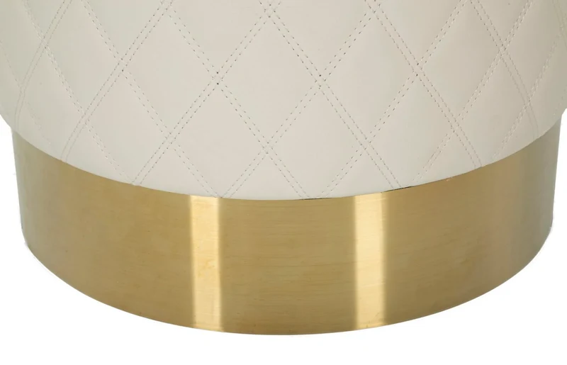 Tabouret rond rembourré avec base dorée – Siège contemporain Sharon