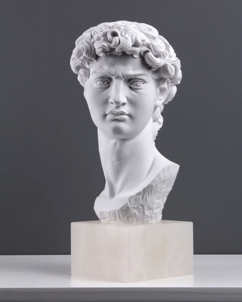 Tête de David (Michel-Ange) - sculpture en marbre