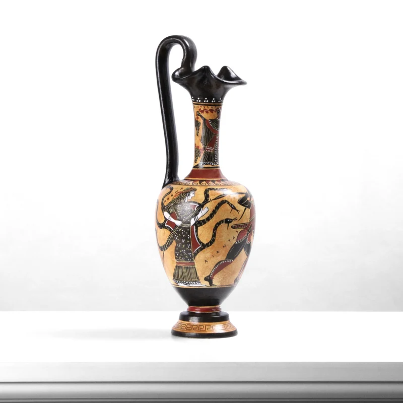 Vase grec avec Athéna à figures noires