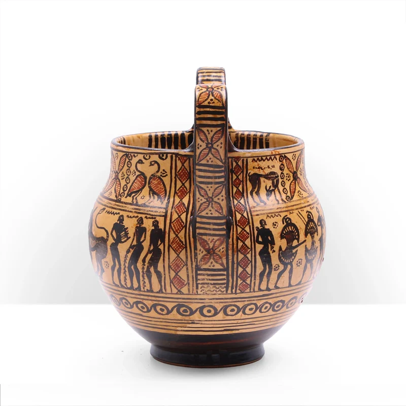 Vase Grec Géométrique avec Scène des Juments de Diomède