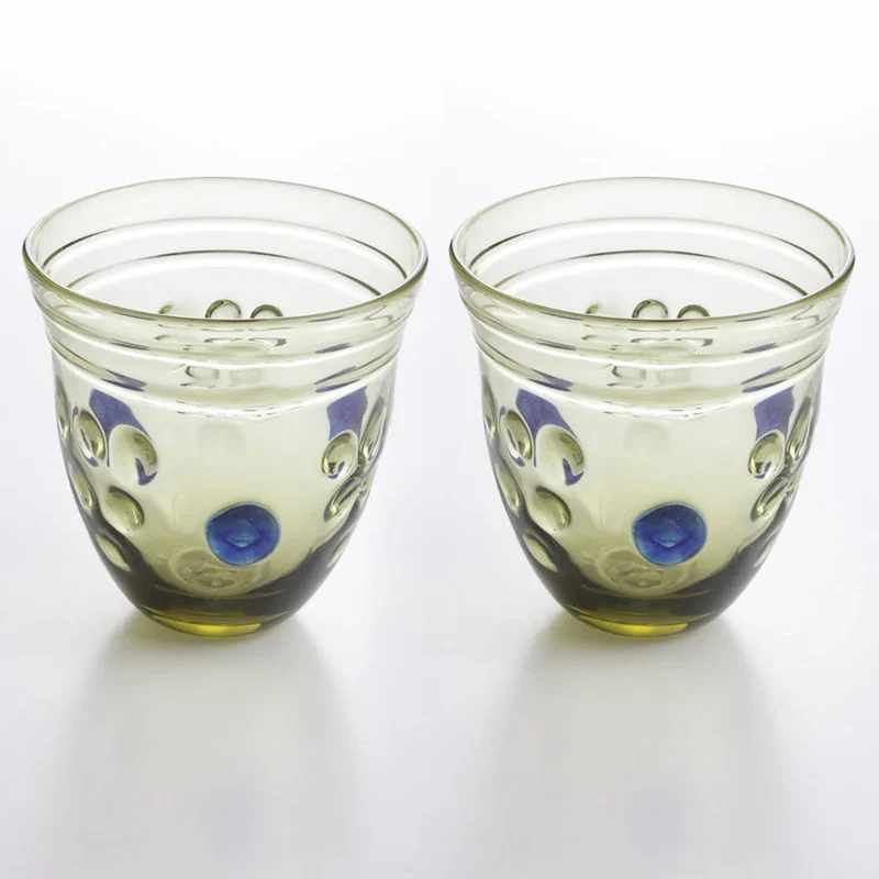 Verre à Vin avec Relief de Raisin en Paire