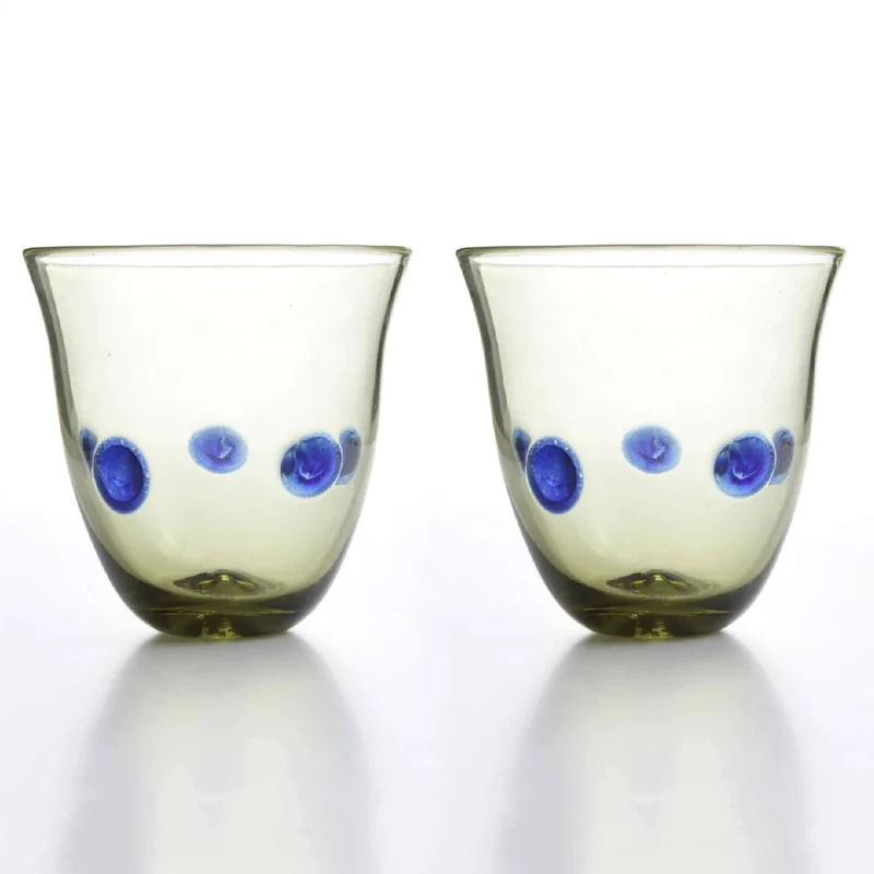 Verre Romain avec Points Bleus en Paire