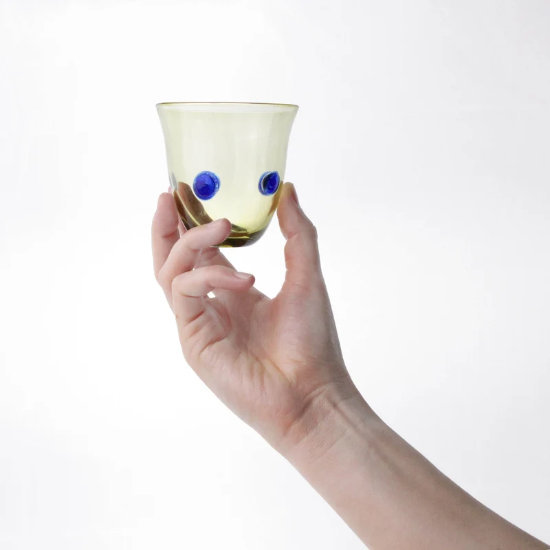 Verre Romain avec Points Bleus en Paire
