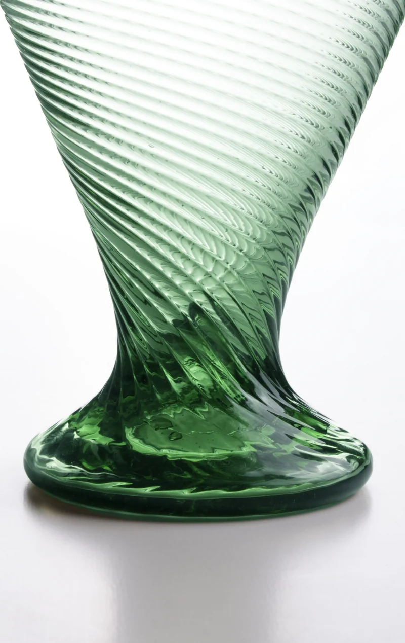 Verre Romain avec Reliefs Linéaires en Paire (Grande Taille)
