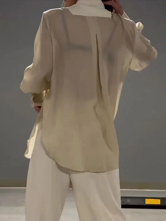 Exquisite Chiffon Patchwork Irregular Tie Shirt