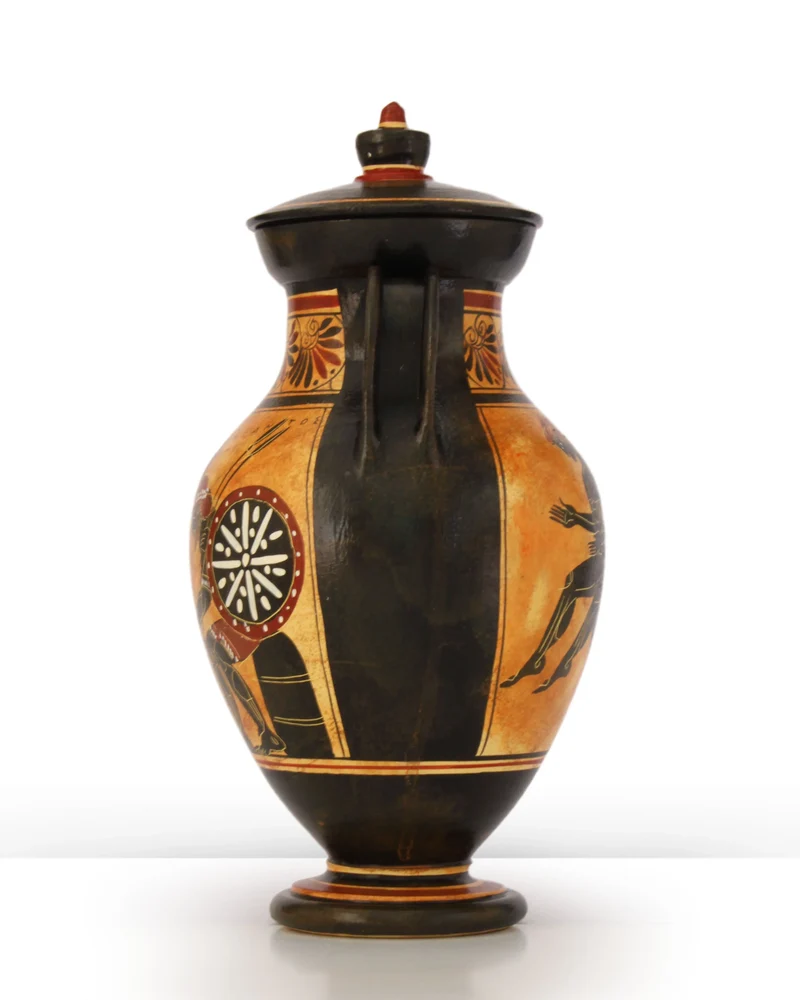 Amphore grecque avec Ajax et Achille à figures noires