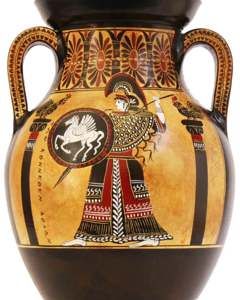 Amphore grecque avec Athéna et Hercule à figures noires