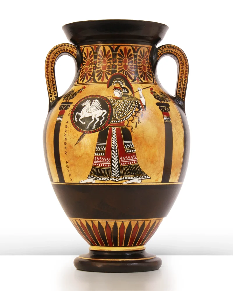 Amphore grecque avec Athéna et Hercule à figures noires