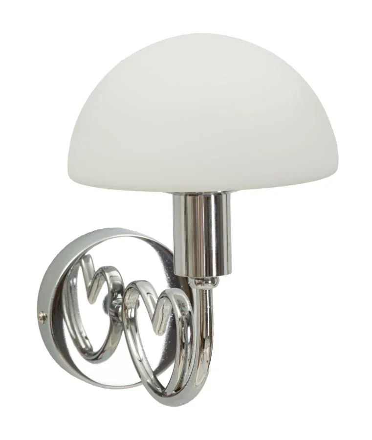 Applique murale argent et blanche avec abat-jour en forme de dôme – Lovy Modern Accent