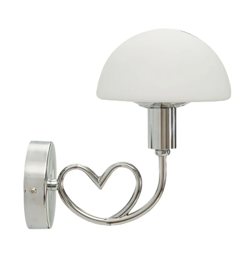 Applique murale argent et blanche avec abat-jour en forme de dôme – Lovy Modern Accent
