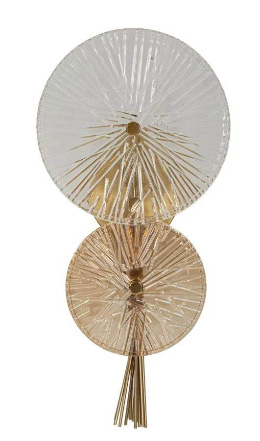 Applique murale dorée et argentée avec motif soleil rayonnant – Sunrise Modern
