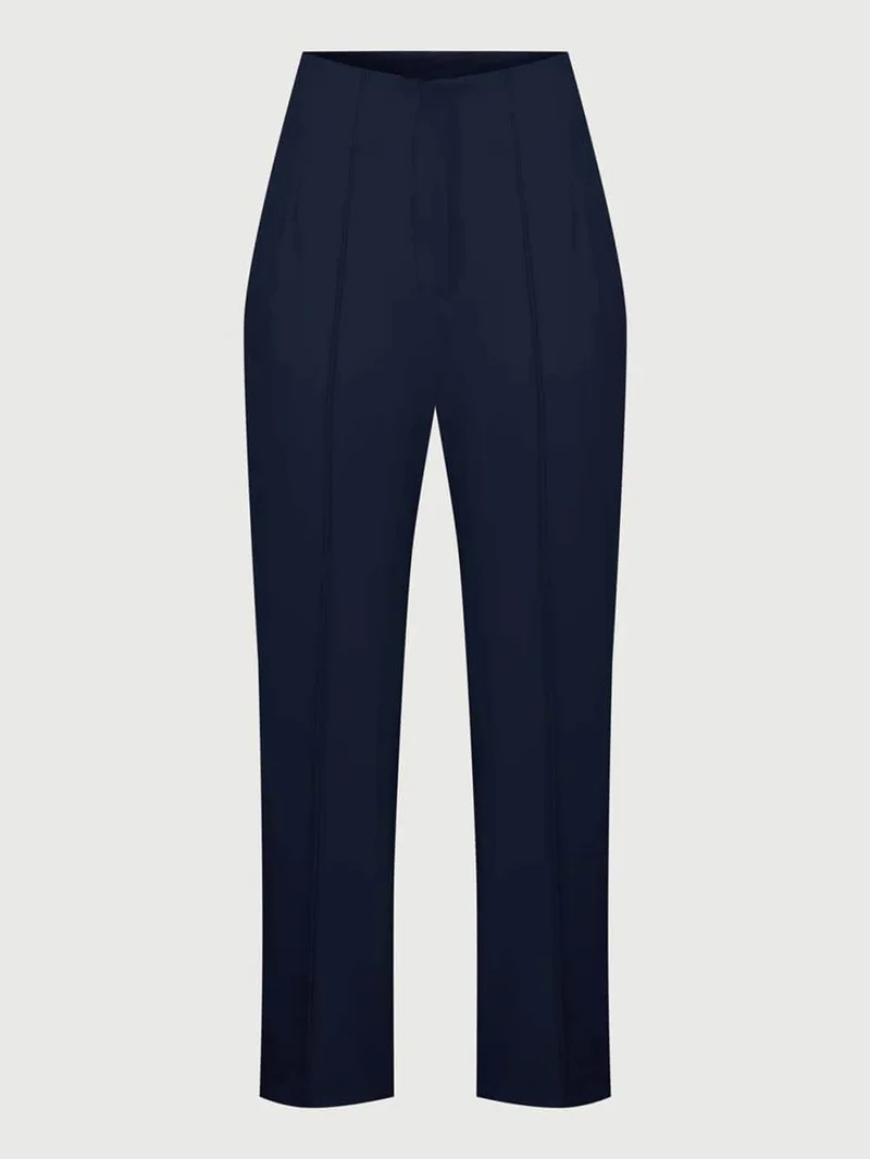 Fashionable High Waist Pocketed Straight Leg Pencil Pants