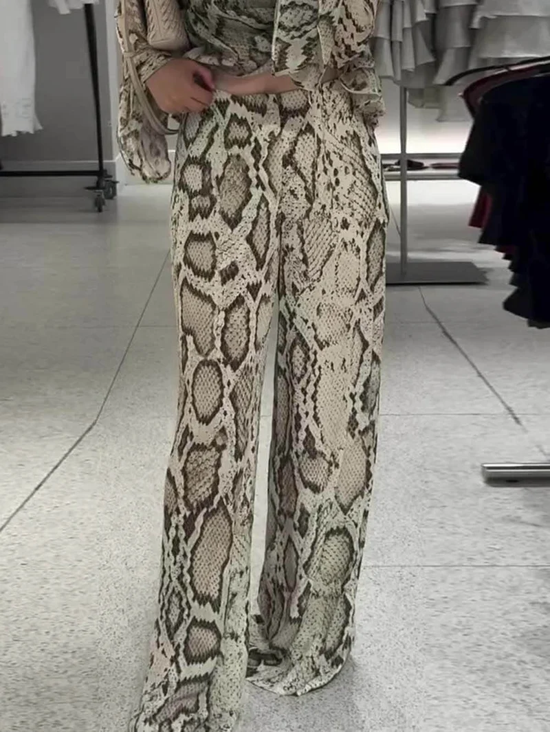 Unique Snake Print Tie-Up Long Sleeve Shirt