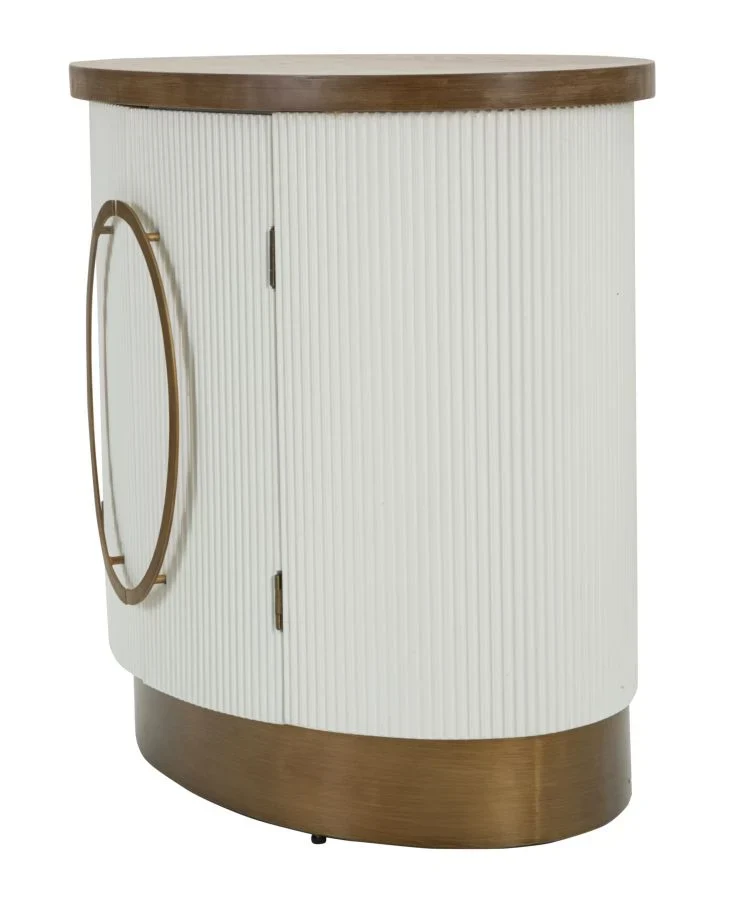 Armoire blanche à 2 portes avec accents en bois – Tolosa Collection