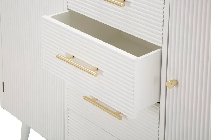 Armoire en bois blanc avec tiroirs – Rangement Matera