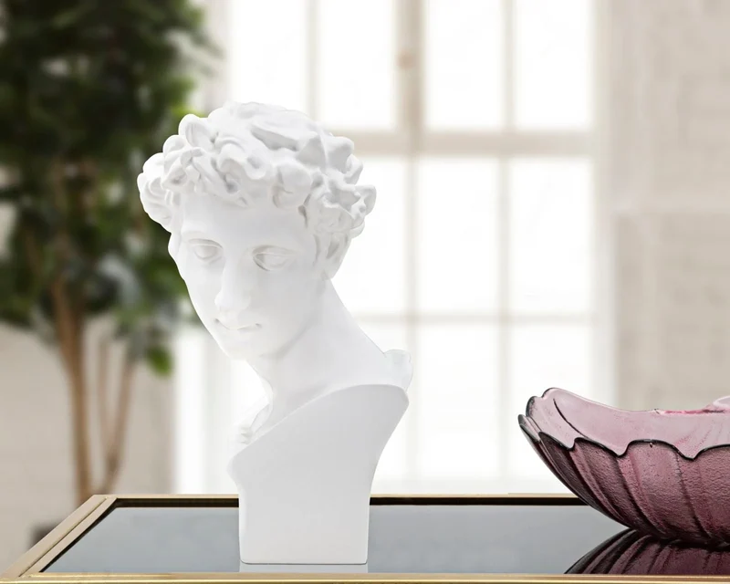 Buste de Giuliano de Medici (sculpture en résine blanche par Michel-Ange)