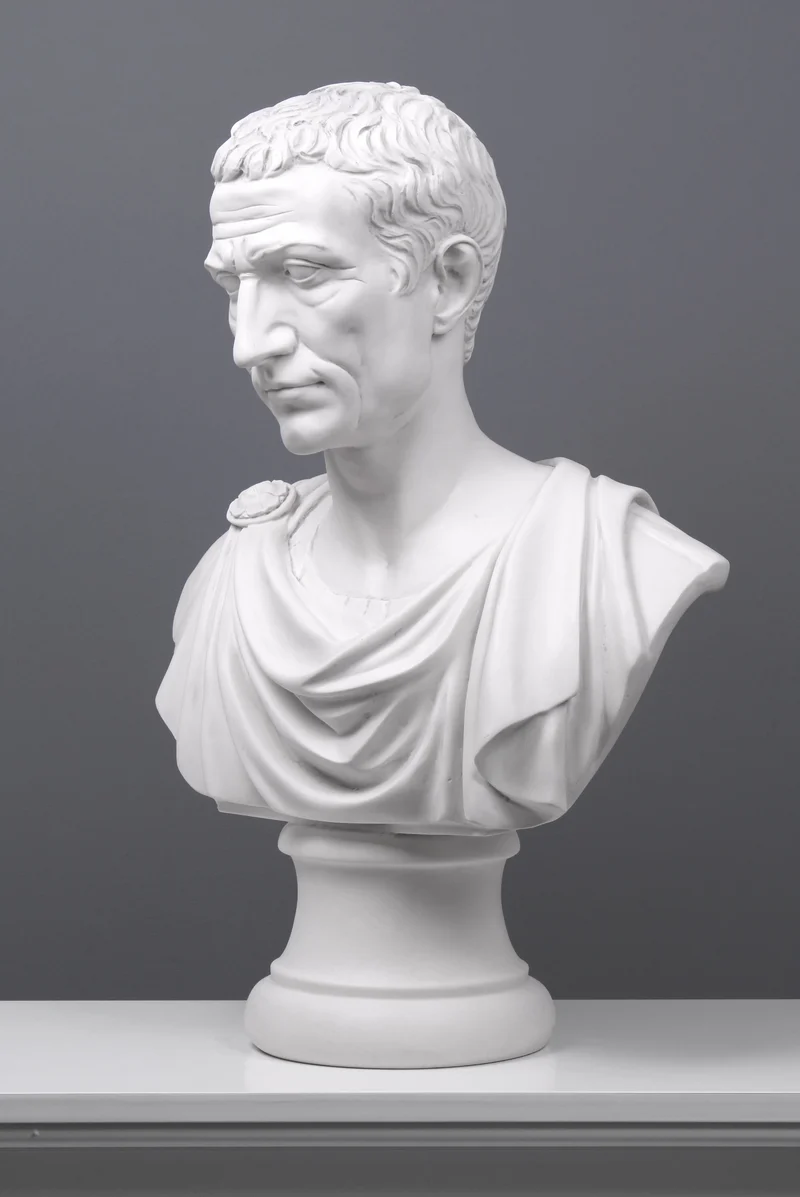 Buste de Jules César - Empereur romain - sculpture en marbre