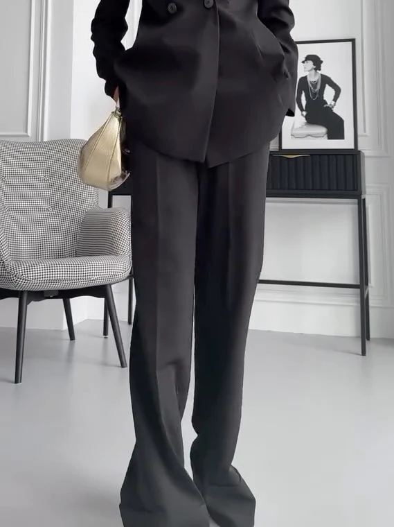 Elegant High-Waisted Suit Trousers