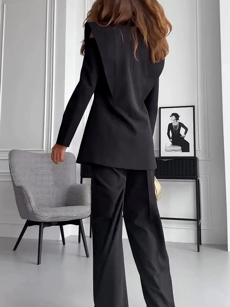 Elegant High-Waisted Suit Trousers
